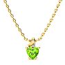 1/2ct Peridot and Diamond Heart Necklace in 10k Yellow Gold Image-1