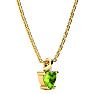 1/2ct Peridot and Diamond Heart Necklace in 10k Yellow Gold Image-2