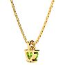 1/2ct Peridot and Diamond Heart Necklace in 10k Yellow Gold Image-3