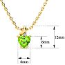1/2ct Peridot and Diamond Heart Necklace in 10k Yellow Gold Image-4