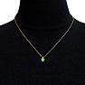 1/2ct Peridot and Diamond Heart Necklace in 10k Yellow Gold Image-5