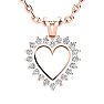 1/4 Carat Classic Diamond Heart Pendant in Rose Gold Image-1