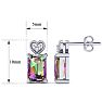1ct Octagon Shape Mystic Topaz and Diamond Earrings in 10k White Gold Image-3