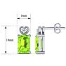 1ct Octagon Shape Peridot and Diamond Earrings in 10k White Gold Image-3