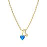 1/2ct Heart Shaped Blue Topaz and Diamond Necklace in 10k Yellow Gold Image-2