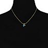 1/2ct Heart Shaped Blue Topaz and Diamond Necklace in 10k Yellow Gold Image-5