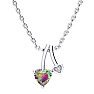 1/2 Carat Heart Shape Mystic Topaz Necklace And Diamond In 10 Karat White Gold, 18 Inches Image-1