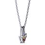 1/2 Carat Heart Shape Mystic Topaz Necklace And Diamond In 10 Karat White Gold, 18 Inches Image-3