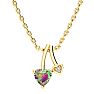 1/2 Carat Heart Shape Mystic Topaz Necklace And Diamond In 10 Karat Yellow Gold, 18 Inches Image-1