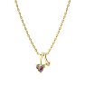 1/2 Carat Heart Shape Mystic Topaz Necklace And Diamond In 10 Karat Yellow Gold, 18 Inches Image-2