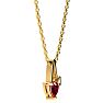 1/2ct Heart Shaped Created Ruby and Diamond Necklace in 10k Yellow Gold Image-3