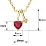 1/2ct Heart Shaped Created Ruby and Diamond Necklace in 10k Yellow Gold Image-4