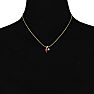 1/2ct Heart Shaped Created Ruby and Diamond Necklace in 10k Yellow Gold Image-5
