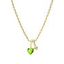 1/2ct Heart Shaped Peridot and Diamond Necklace in 10k Yellow Gold Image-2
