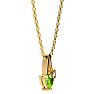 1/2ct Heart Shaped Peridot and Diamond Necklace in 10k Yellow Gold Image-3