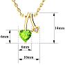 1/2ct Heart Shaped Peridot and Diamond Necklace in 10k Yellow Gold Image-4
