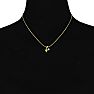 1/2ct Heart Shaped Peridot and Diamond Necklace in 10k Yellow Gold Image-5