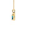 1/2ct Oval Shape Blue Topaz and Diamond Necklace in 10k Yellow Gold Image-3