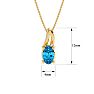 1/2ct Oval Shape Blue Topaz and Diamond Necklace in 10k Yellow Gold Image-4