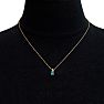 1/2ct Oval Shape Blue Topaz and Diamond Necklace in 10k Yellow Gold Image-5