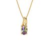 1/2 Carat Oval Shape Mystic Topaz Necklace And Diamond In 10 Karat Yellow Gold, 18 Inches Image-1