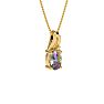 1/2 Carat Oval Shape Mystic Topaz Necklace And Diamond In 10 Karat Yellow Gold, 18 Inches Image-2