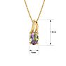 1/2 Carat Oval Shape Mystic Topaz Necklace And Diamond In 10 Karat Yellow Gold, 18 Inches Image-4