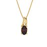 1/2ct Oval Shape Created Ruby and Diamond Necklace in 10k Yellow Gold Image-1