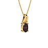 1/2ct Oval Shape Created Ruby and Diamond Necklace in 10k Yellow Gold Image-2
