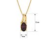 1/2ct Oval Shape Created Ruby and Diamond Necklace in 10k Yellow Gold Image-4