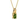 1/2ct Oval Shape Peridot and Diamond Necklace in 10k Yellow Gold Image-2
