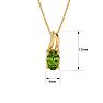 1/2ct Oval Shape Peridot and Diamond Necklace in 10k Yellow Gold Image-4