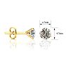 1 1/2 Carat Diamond Stud Earrings in 14 Karat Yellow Gold Martini Setting Image-3