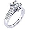 2 Carat Princess Cut Diamond Engagement Ring In 14K White Gold Image-2