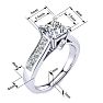 2 Carat Princess Cut Diamond Engagement Ring In 14K White Gold Image-5