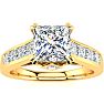 2 Carat Princess Cut Diamond Engagement Ring In 14K Yellow Gold Image-1