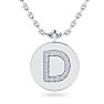 Letter D Diamond Initial Necklace In 14K White Gold With 16 Diamonds Image-1