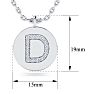 Letter D Diamond Initial Necklace In 14K White Gold With 16 Diamonds Image-2