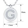 Letter G Diamond Initial Necklace In 14K White Gold With 16 Diamonds Image-2