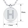 Letter H Diamond Initial Necklace In 14K White Gold With 12 Diamonds Image-2