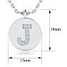 Letter J Diamond Initial Necklace In 14K White Gold With 9 Diamonds Image-2