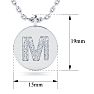 Letter M Diamond Initial Necklace In 14K White Gold With 17 Diamonds Image-2