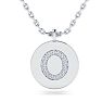 Letter O Diamond Initial Necklace In 14K White Gold With 16 Diamonds Image-1