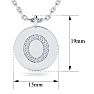 Letter O Diamond Initial Necklace In 14K White Gold With 16 Diamonds Image-2