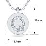 Letter Q Diamond Initial Necklace In 14K White Gold With 18 Diamonds Image-2
