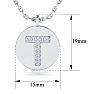 Letter T Diamond Initial Necklace In 14K White Gold With 10 Diamonds Image-2