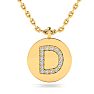 Letter D Diamond Initial Necklace In 14K Yellow Gold With 16 Diamonds Image-1