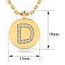 Letter D Diamond Initial Necklace In 14K Yellow Gold With 16 Diamonds Image-2