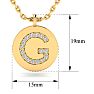 Letter G Diamond Initial Necklace In 14K Yellow Gold With 16 Diamonds Image-2