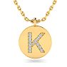 Letter K Diamond Initial Necklace In 14K Yellow Gold With 13 Diamonds Image-1